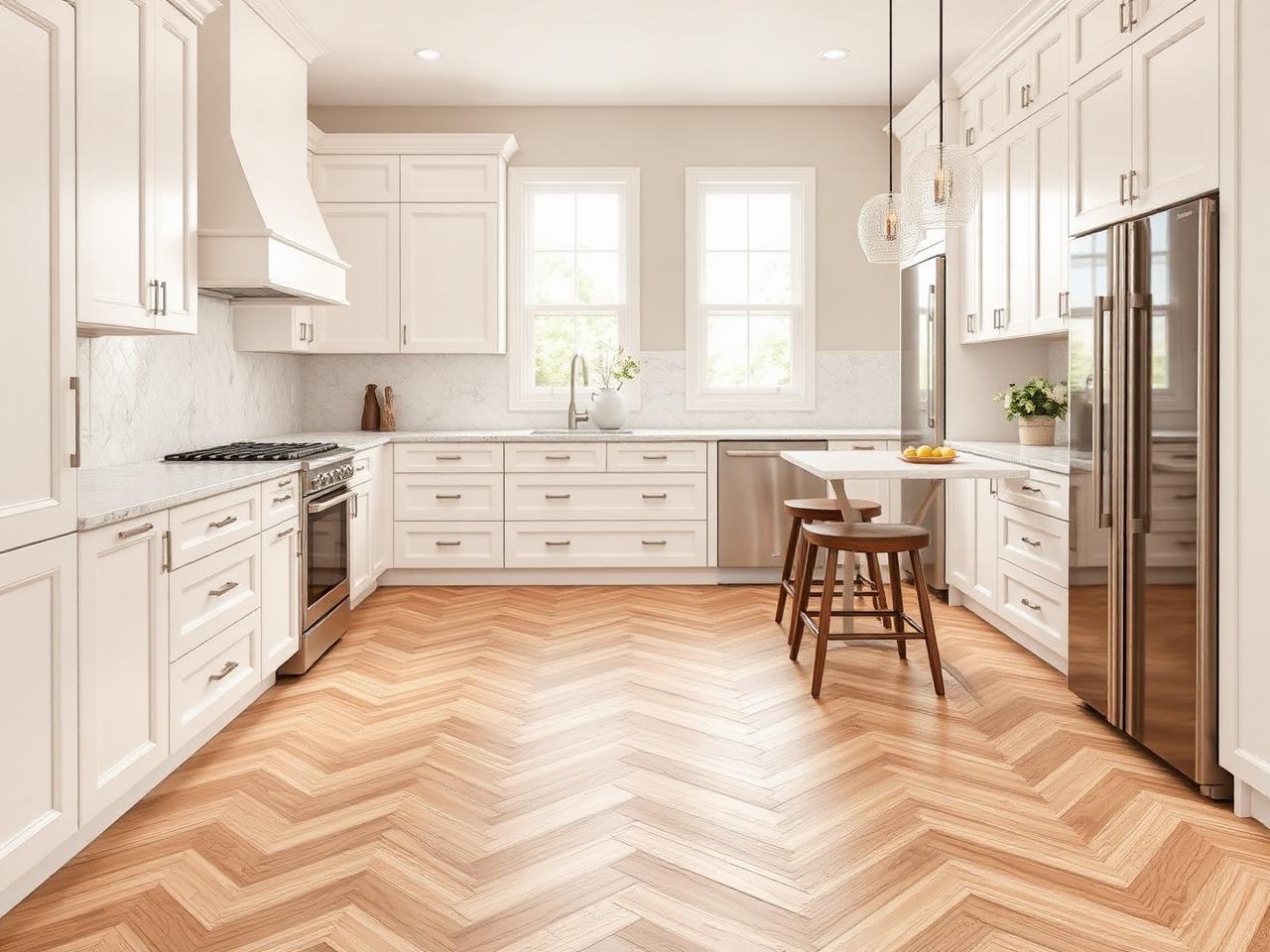 Herringbone Vinyl Kitchen